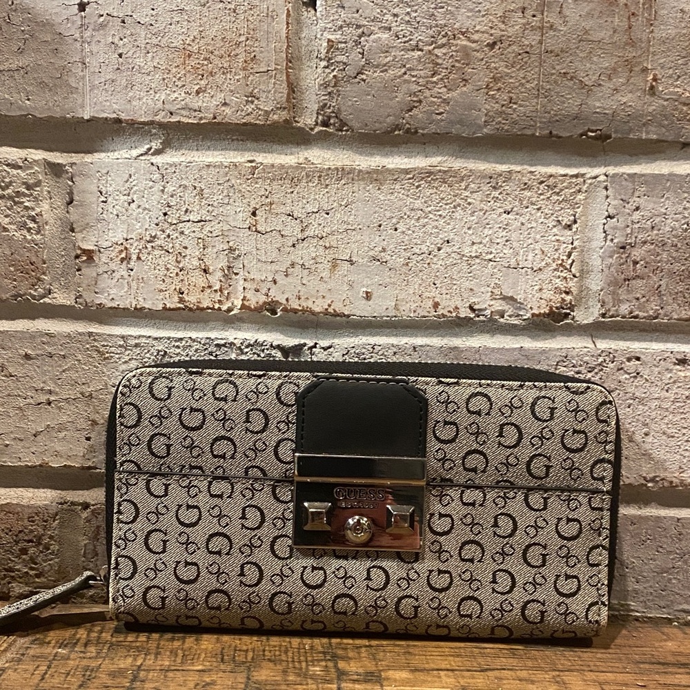 Guess Monogram Black and Gray Wallet-rp